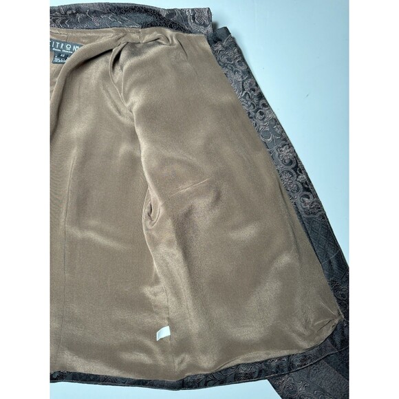 Citron Santa Monica Jacket Extra Small Brown Silk Jacquard Embroidered Floral - Picture 9 of 16